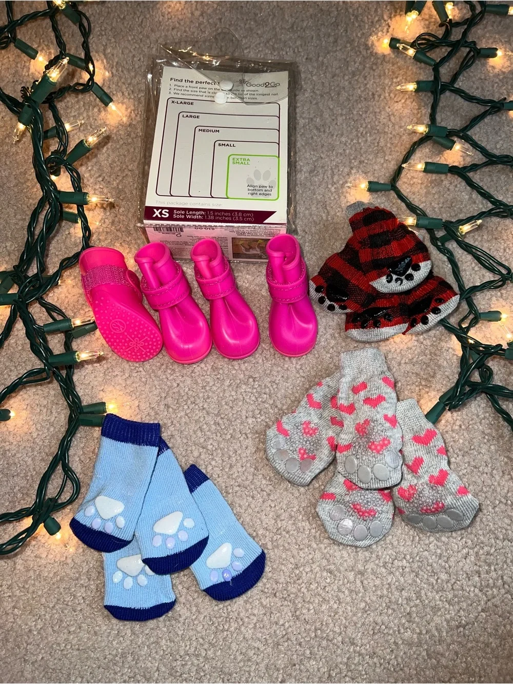 Pet Dog Waterproof Booties with Assorted Pet Socks! Size Small & XS